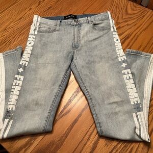 ***- Homme + Femme light washed skinny jeans size 34